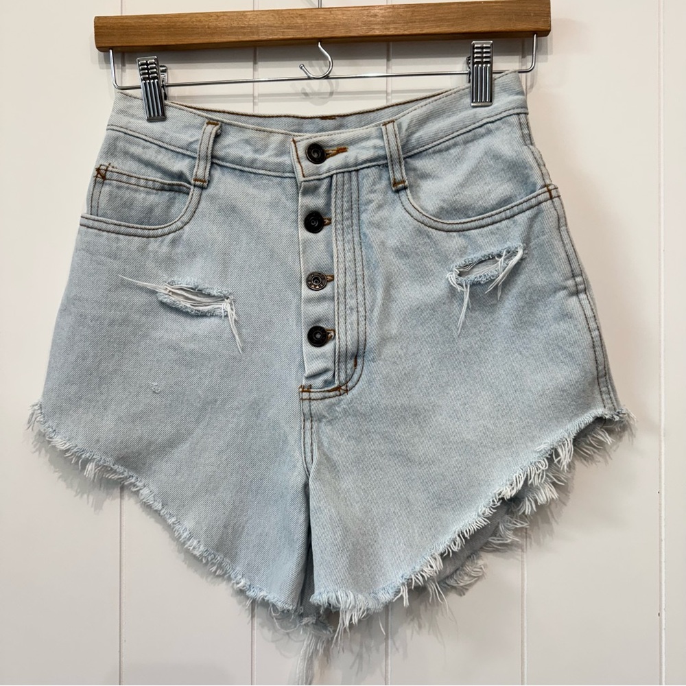 VTG Rio By Stephen Mardon High Rise Button Fly Cutoff Jean Shorts Size 7 26